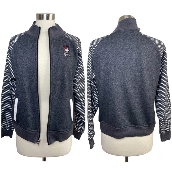 DISNEY PARKS Minnie Embroidered Zip Up size L - Picture 1 of 8